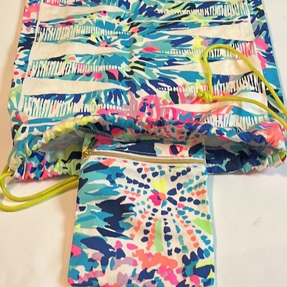 Lilly Pulitzer Tie Dye Drawstring Bag Dust Bag Storage Tote - Picture 3 of 6